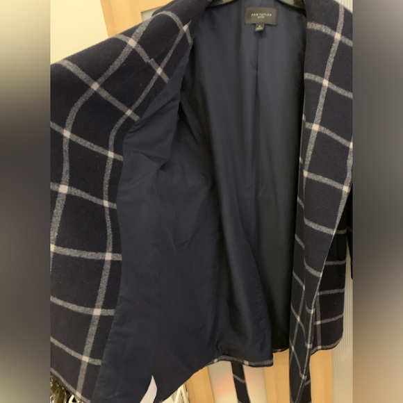Ann Taylor wool blend windowpane coat Size MP - Picture 12 of 16